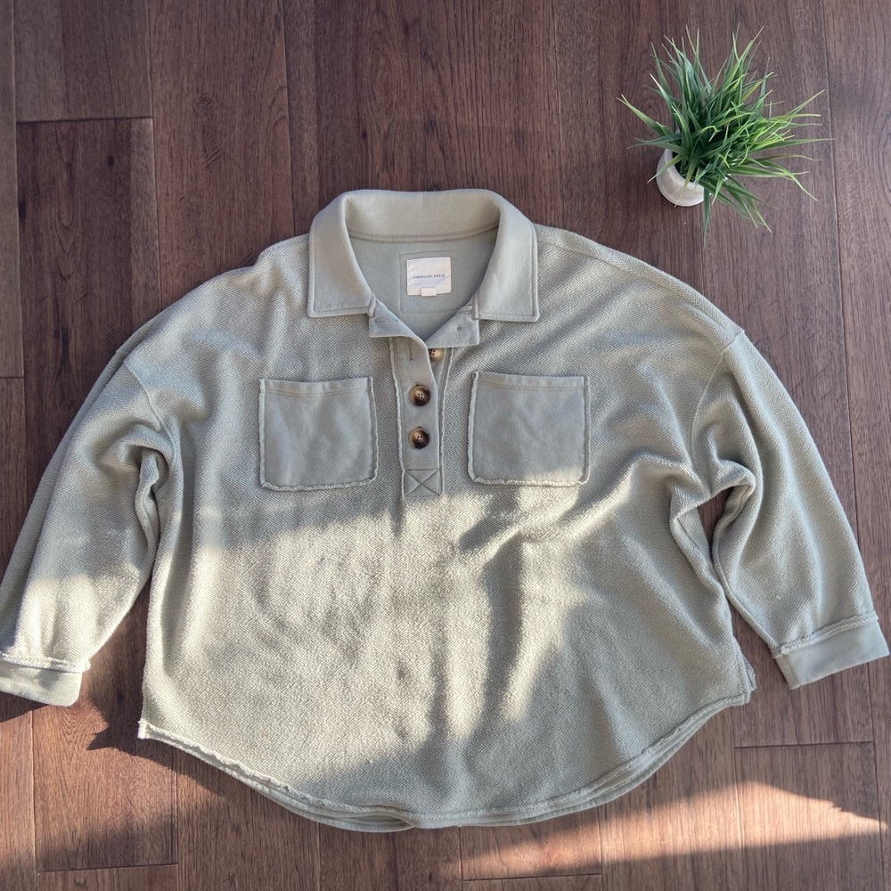 Sage American Eagle Quarter Button Up
